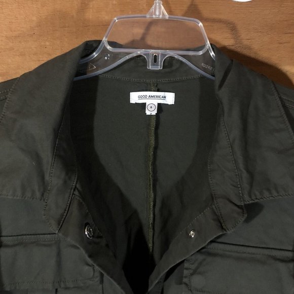 NWT Good American Jumpsuit One Piece Full Zip Womens Size 6 Cargo Military - Picture 2 of 13